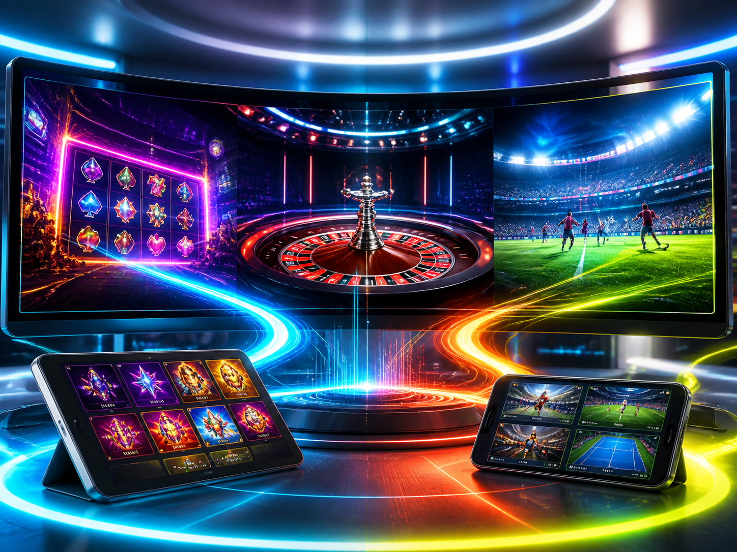 Kong Casino platform shown across desktop, tablet and mobile screens